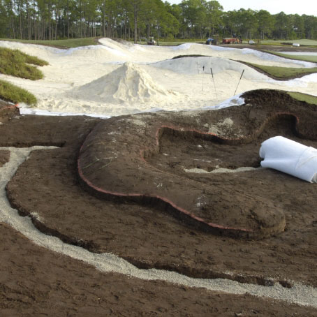 Mounds on a golf course under construction